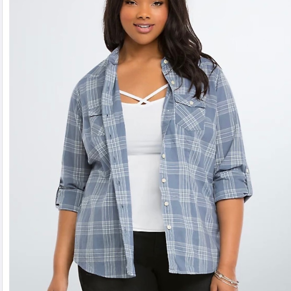 Torrid size 3 PLAID CAMP SHIRT